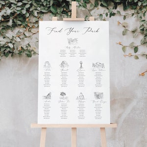 National Park Seating Chart, Find Your Park, Printed Or Digital Download, Customizable Nature-Inspired Decor