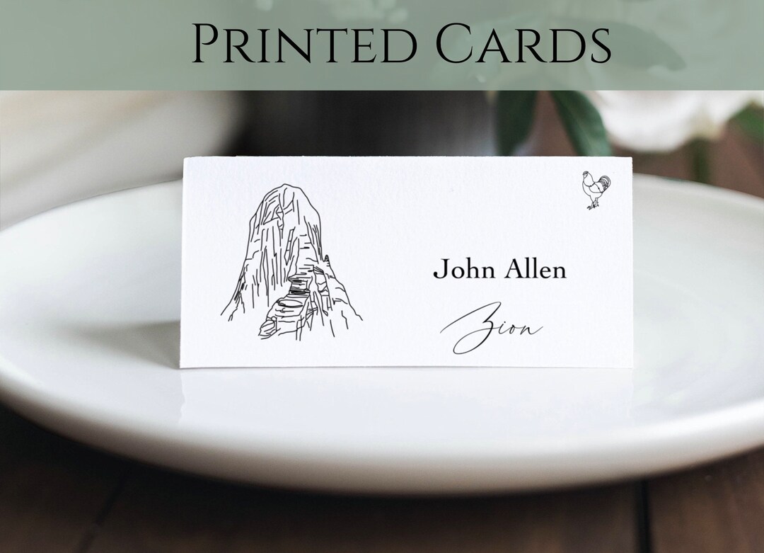 PRINTED Escort Cards, National Park Wedding Place Cards, Outdoor Wedding Decor, Rustic Wedding