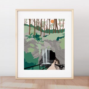 Mammoth Cave National Park Print, National Park Minimalist Modern Drawing, Mammoth Cave Poster