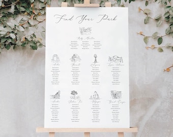 National Park Seating Chart, Find Your Park, Printed Or Digital Download, Customizable Nature-Inspired Decor