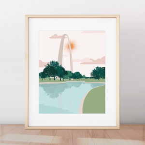 Gateway Arch National Park Print, National Park Minimalist Modern Drawing, St. Louis Poster