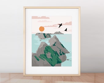 Channel Islands National Park Print, Minimalist Modern Art