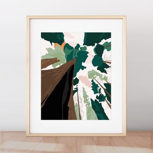 Sequoia National Park Print, National Park Minimalist Modern Drawing, Sequoia Poster
