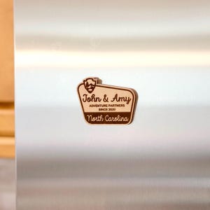 Custom Adventure Partners Magnet | National Park Sign | Fridge Magnet | Personalized Gift | Family Name | Adventuring Together Since