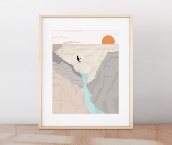 Grand Canyon Print, Minimalist National Park Poster