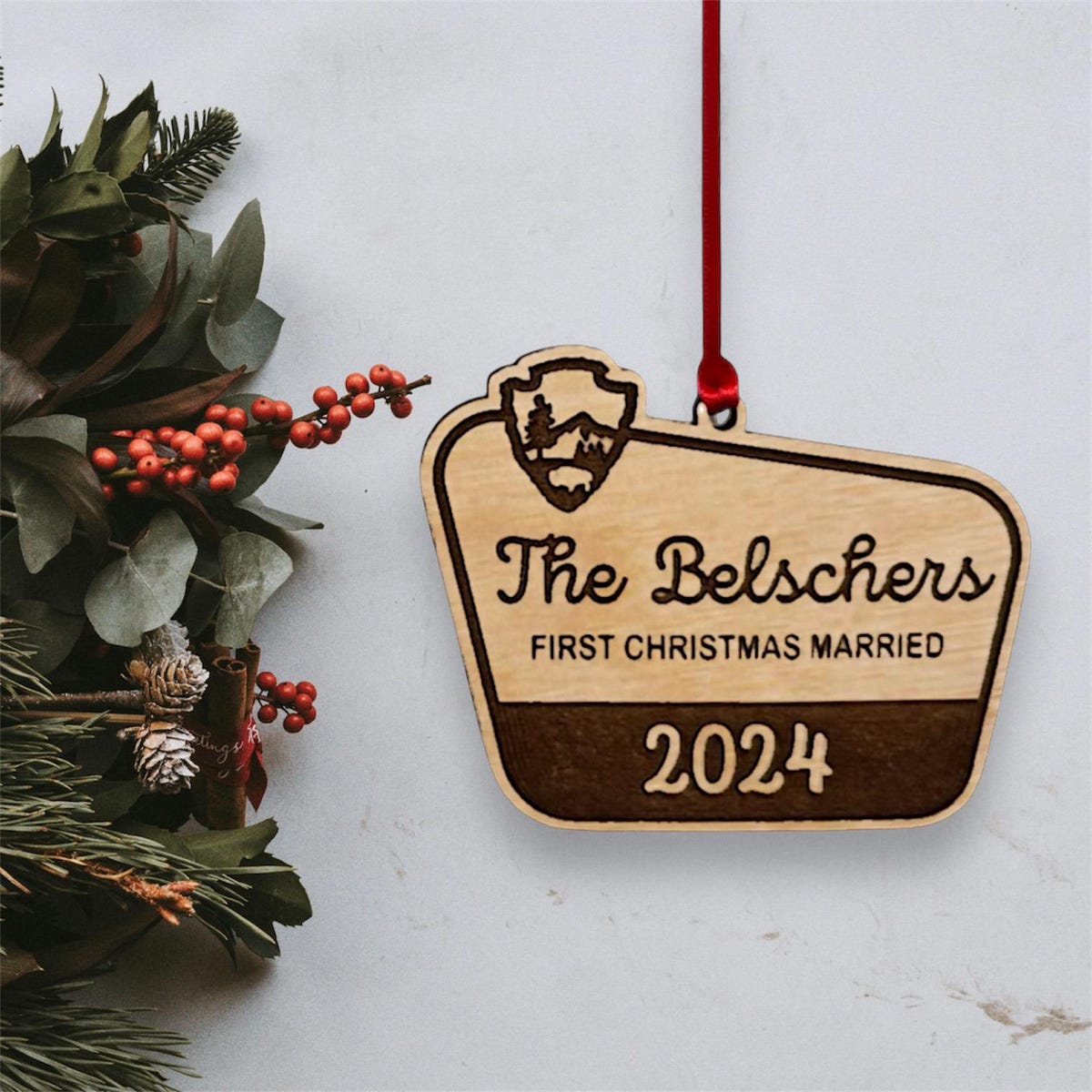 Personalized First Christmas Ornament National Park Sign Christmas Ornament First Christmas Married First Christmas Engaged - Etsy