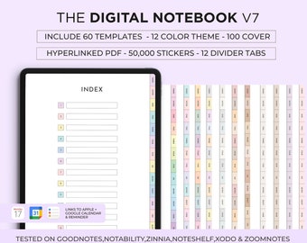 Digital Student Notebook with Tabs, Goodnotes Planner (Digital Download)