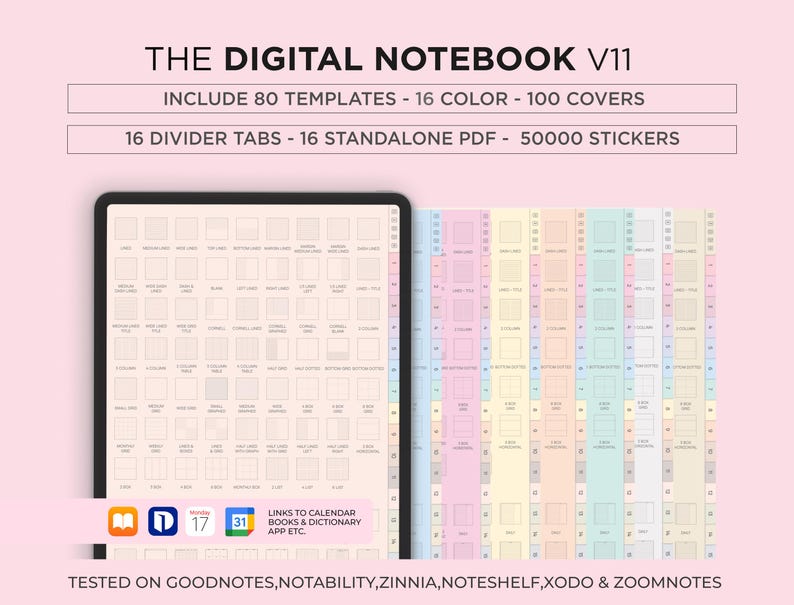 Digital Hyperlinked Notebook: Cornell Note Taking, 50000 Stickers ...