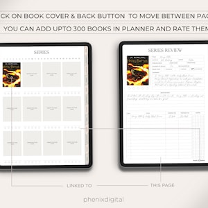 Digitaal leesdagboek, leeslogboek, boektracker, boekrecensie, digitale boekenplank, boekleestrackerplanner voor iPad, Goodnotes Journal afbeelding 5