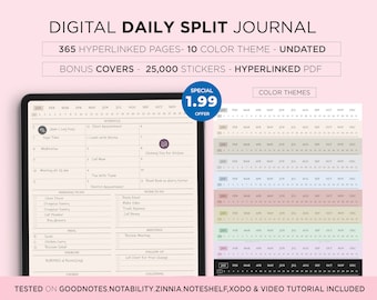 Digital Daily Planner: 365-Day Schedule, Stickers (Goodnotes, Notability Compatible)