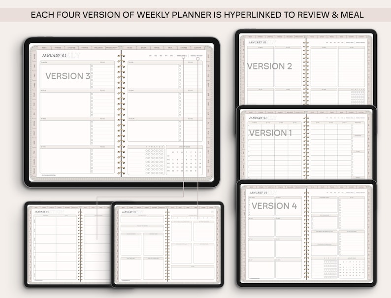 All-in-one Digital Planner 2025-2027, Weekly Daily Journal (digital ...