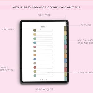 Minimal Digital Notebook: Cornell Note-Taking, 50000 Stickers (Digital Download) image 3