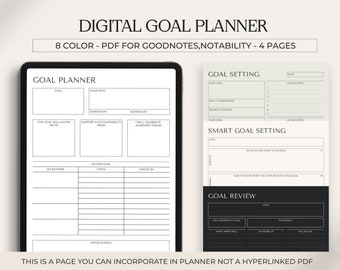 Digital Goal Planner Bundle: Goodnotes Template (PDF Files)