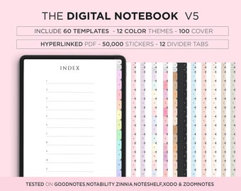 Goodnotes Digital Notebook with Tabs, 50000 Stickers (Digital Download)