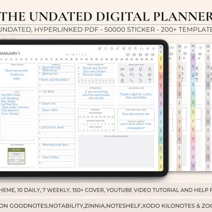 Digital Planner, Undated Digital Planner ,iPad Planner Notability Planner, Goodnotes Planner, Daily Weekly Monthly Planner 2024 2025 Undated
