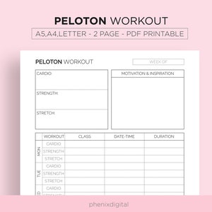 Printable Peloton Workout Calendar
