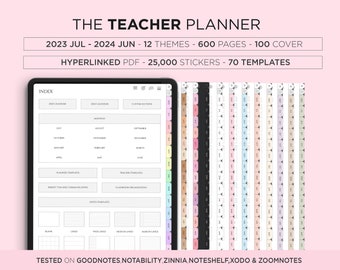 Digital Teacher Planner, 2023 2024, Academic Planner, Lesson Planner, Homeschool Planner, Goodnotes Planner, iPad Planner Teacher Toolbox