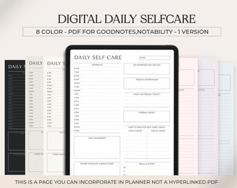 Digital Self Care Planer: Goodnotes Notability Template (PDF)