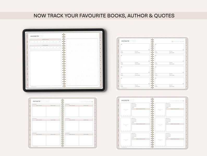 Digital Reading Journal for Goodnotes, Notability (ipad, Android) - Etsy
