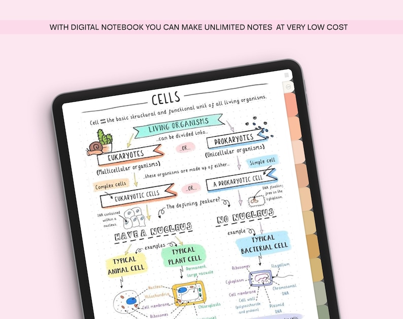 Minimal Digital Notebook: Cornell Note-Taking, 50000 Stickers (Digital Download) image 4
