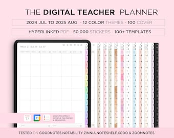 Digital Teacher Planner, 2024 2025, Academic Planner, Lesson Planner, Back to School, Goodnotes Planner, iPad Planner Teacher Templates
