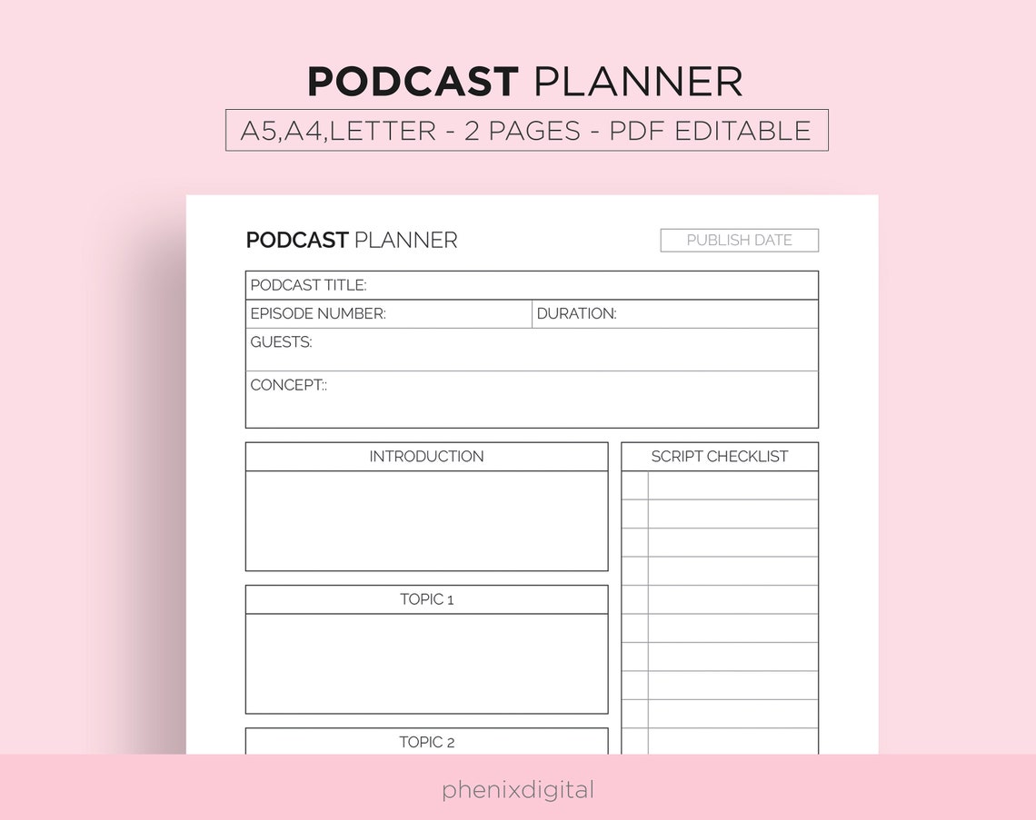 Podcast Planning Template Free Podcast Planning Template Free