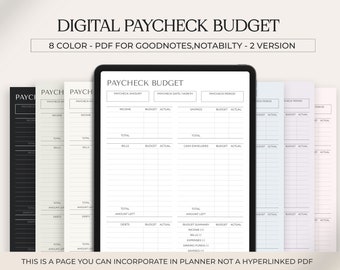 Digital Paycheck Budget Planner: Goodnotes & Notability Template (PDF)