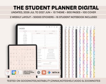2026-2027 Digital Student Planner – Academic iPad Study Agenda (Goodnotes)