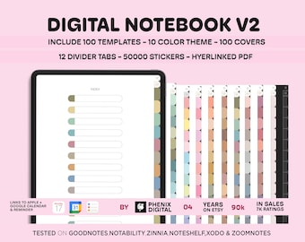 Cuaderno digital minimalista: Apuntes Cornell, 50 000 pegatinas (descarga digital)