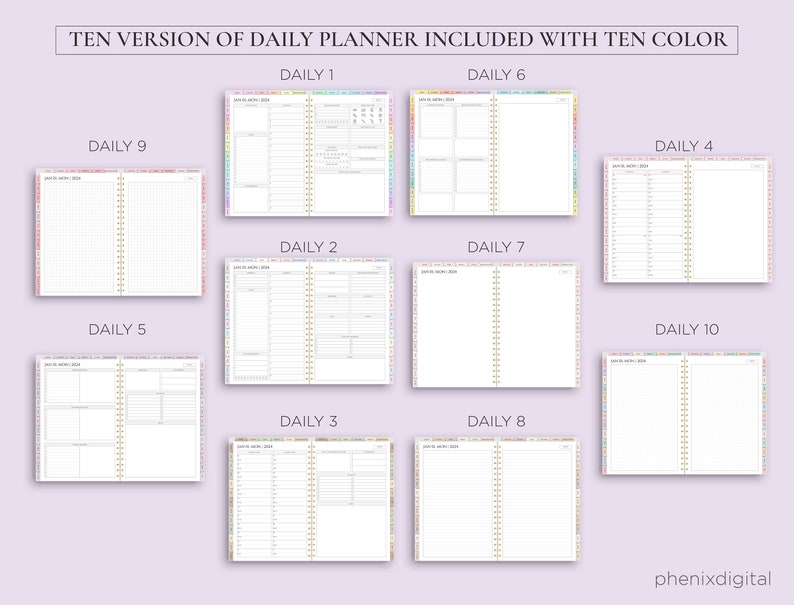 Digital Planner 2024 2025 Undated Digital Planner Goodnotes Planner Daily Weekly Monthly Planner Notability iPad Planner Goodnote image 5