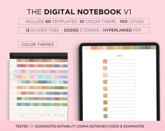 Digital Notebook: Minimalist Cornell Notes with Stickers (Digital Download)
