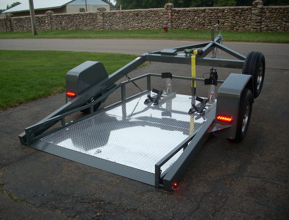 Ramp Less Drop Bed Easy Load Motorcycle Trailer. Plans. PDF. Etsy Canada