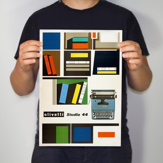 Giovanni Pintori Olivetti Poster (c. 1956) | Studio 44 Typewriter