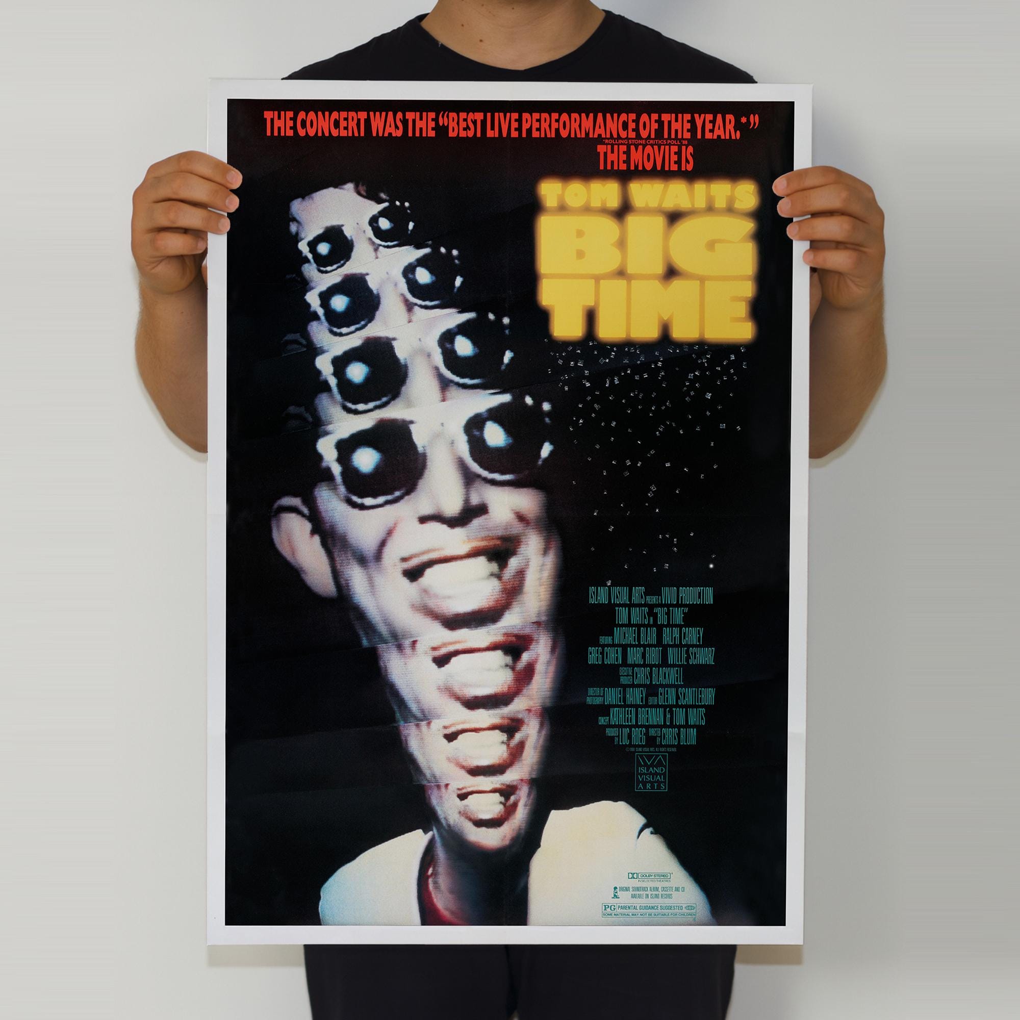 Tom Waits Big Time Poster | Vintage Concert Film | Surreal Music