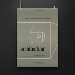 Wim Crouwel | Architectuur Exhibition Poster | Stedelijk Van Abbemuseum Eindhoven 1959 | Modernist Print