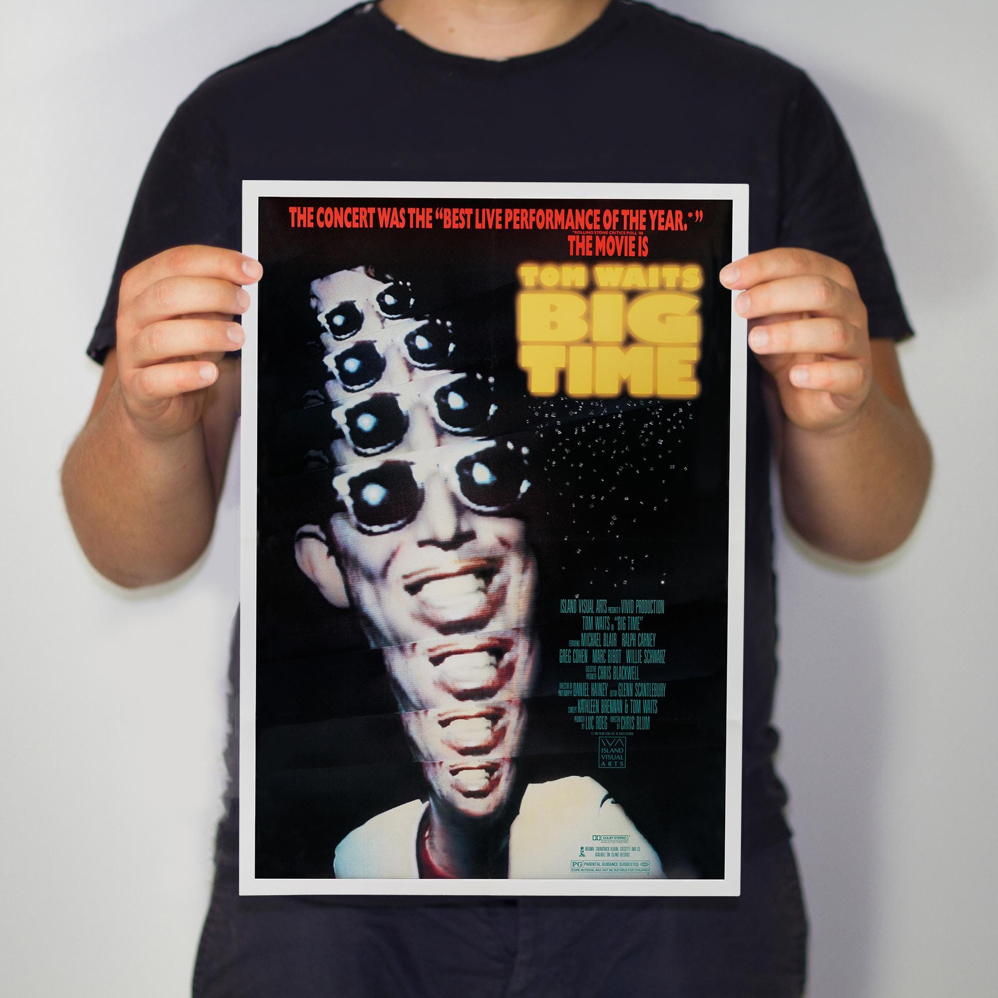 Tom Waits Big Time Poster | Vintage Concert Film | Surreal Music