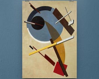 El Lissitzky Proun 1923 Print: Bauhaus Suprematism Giclée Art