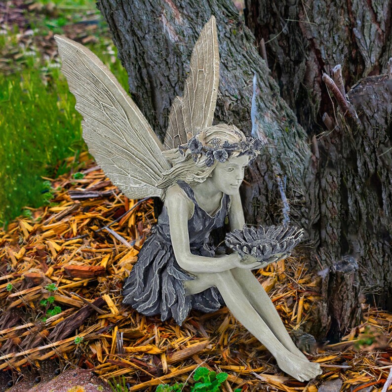 Fairy Sitting Garden Statue Ornament Decoration Resin Crafts | Etsy