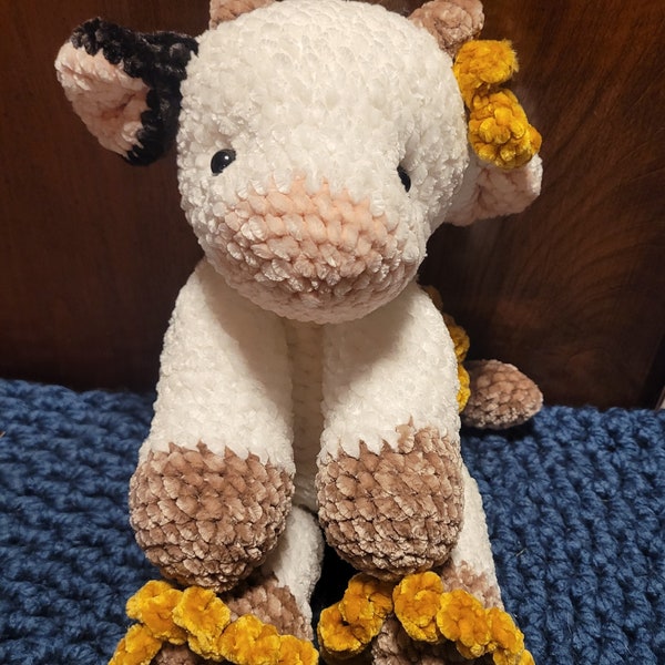 Crochet Sunflower Cow Etsy