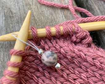 Snag free 6mm jasper knitting stitch markers