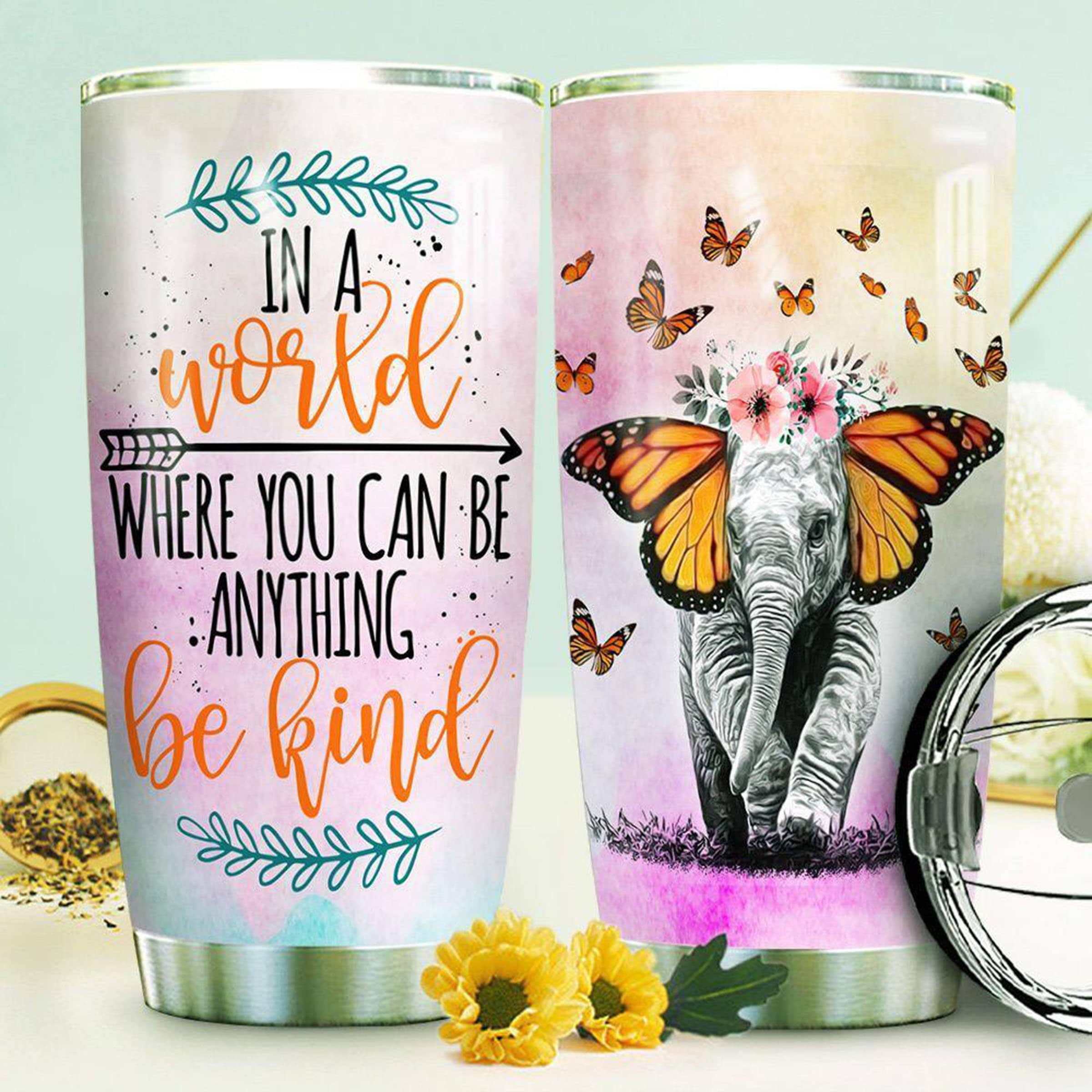 Personalized Elephant Tumbler 20oz Tumbler Best Elephant Etsy