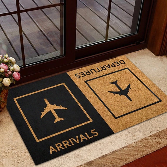 Funny Arrivals And Departures DoormatPlane Lover | Etsy