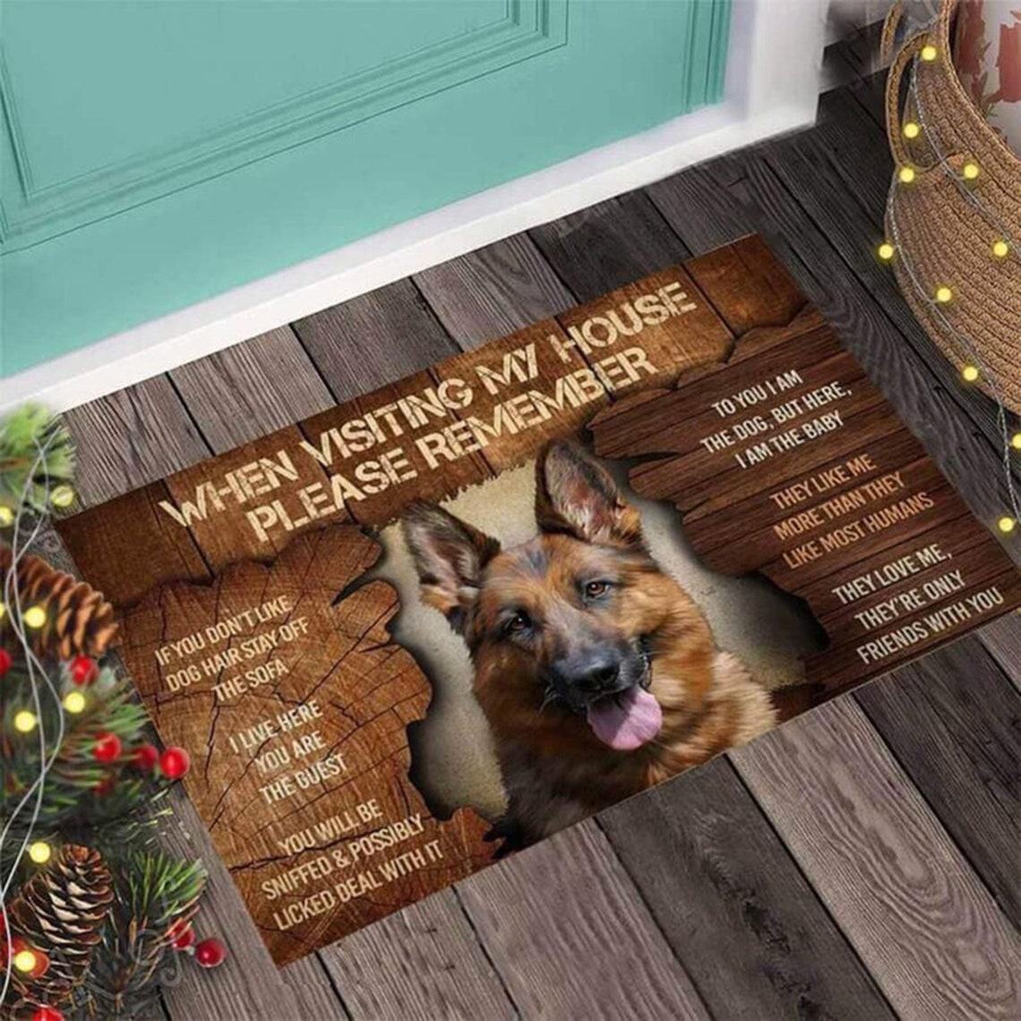 When Visiting My House German Shepherd Dog DoormatShepherd Etsy