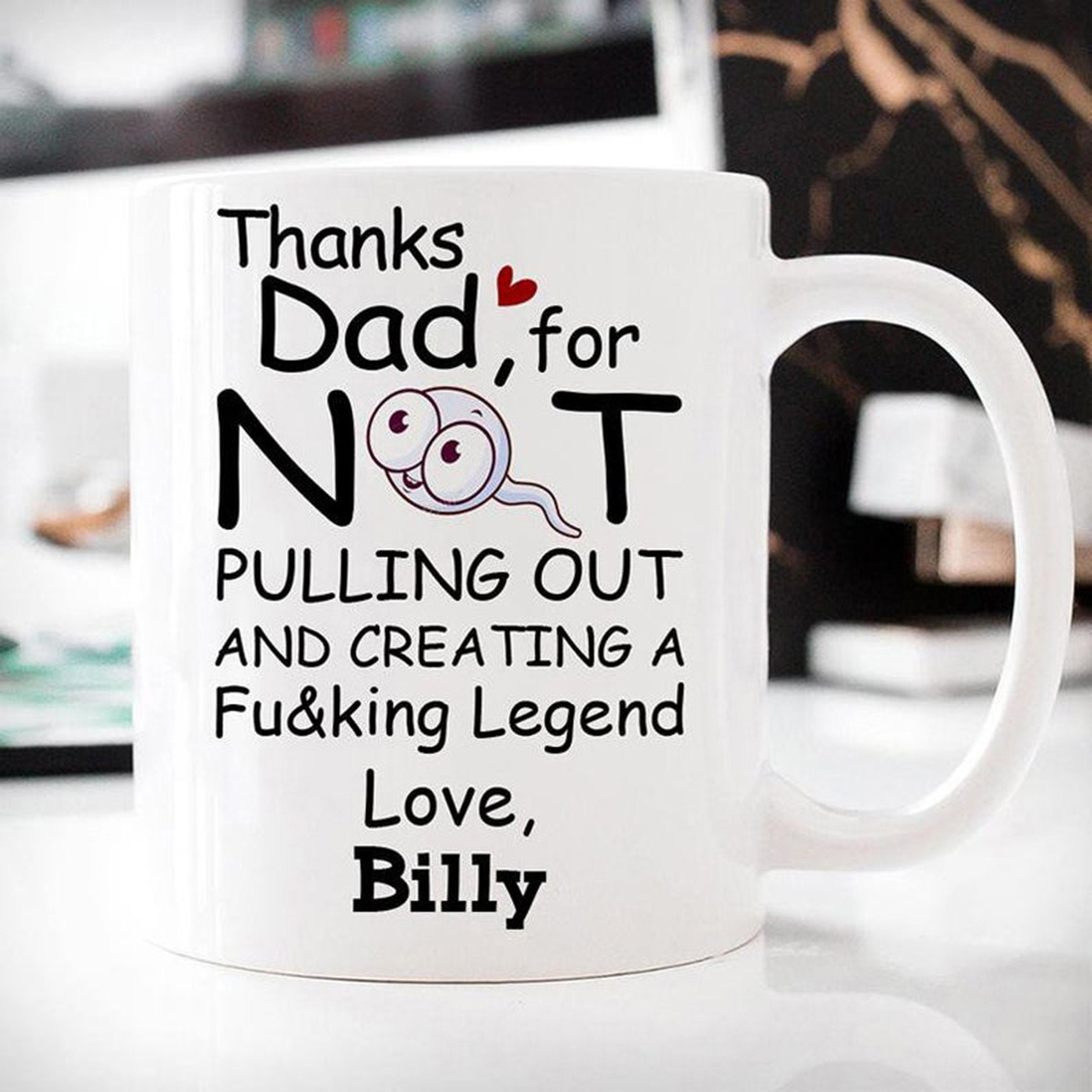 Thanks Dad For Not Pulling Out Mug Funny Personalized Fathers Etsy
