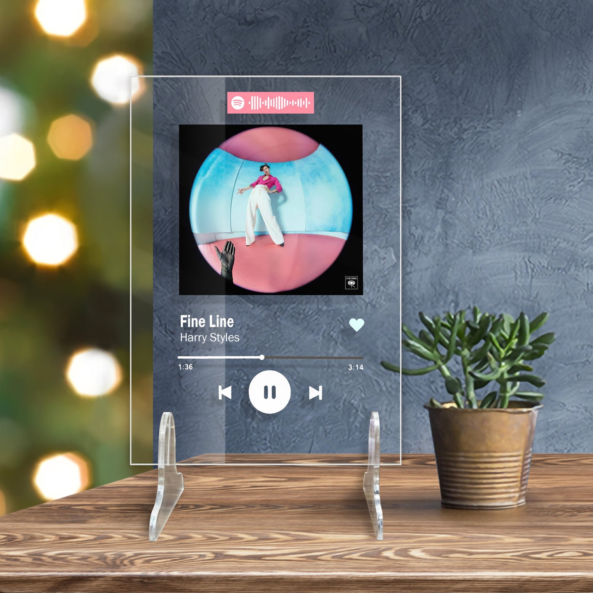 Fine Line Spotify Glass Spotify Glass Custom Spotify Plaque Etsy