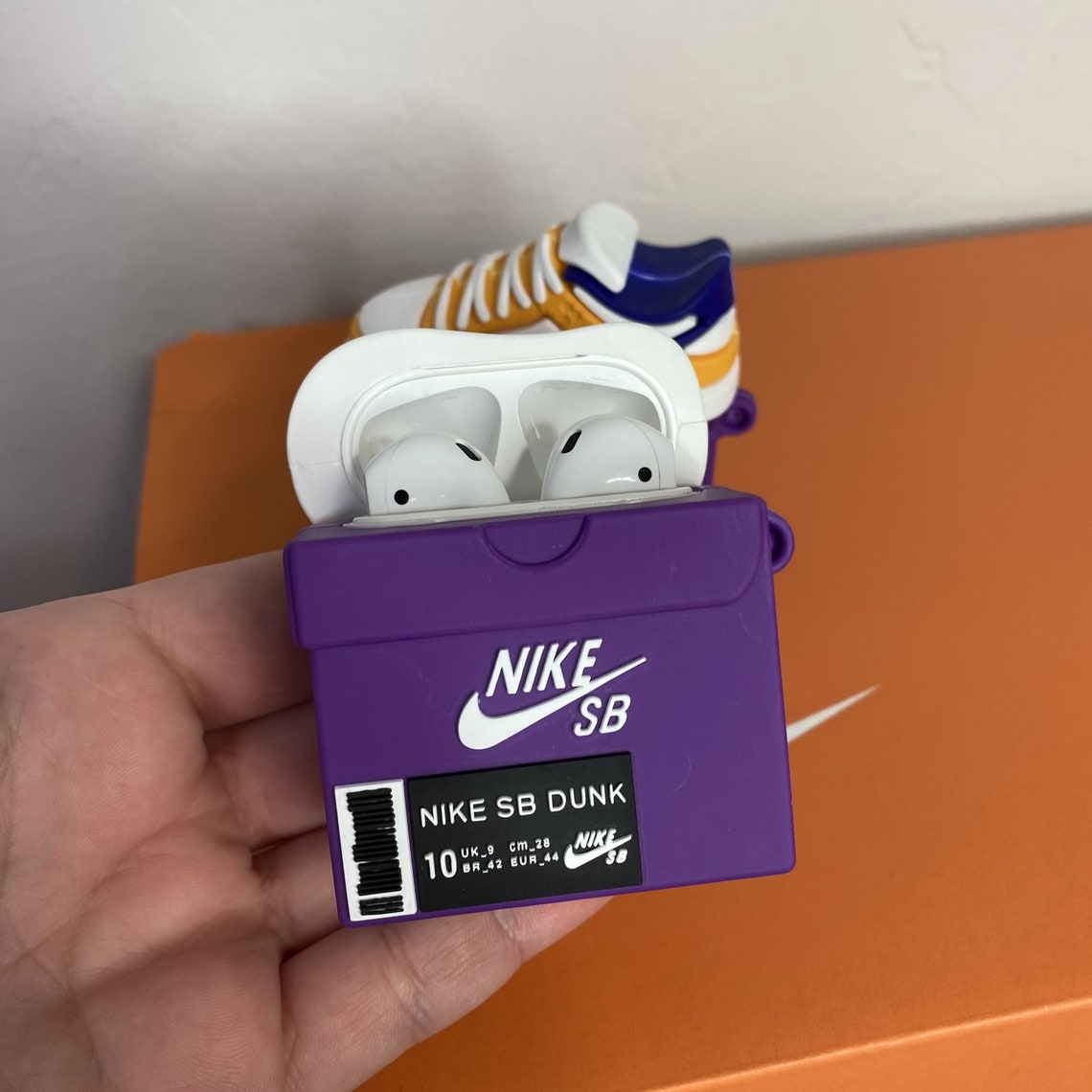Purple Dunk Cool Airpod Case Soft Protective Silicone Custom Etsy