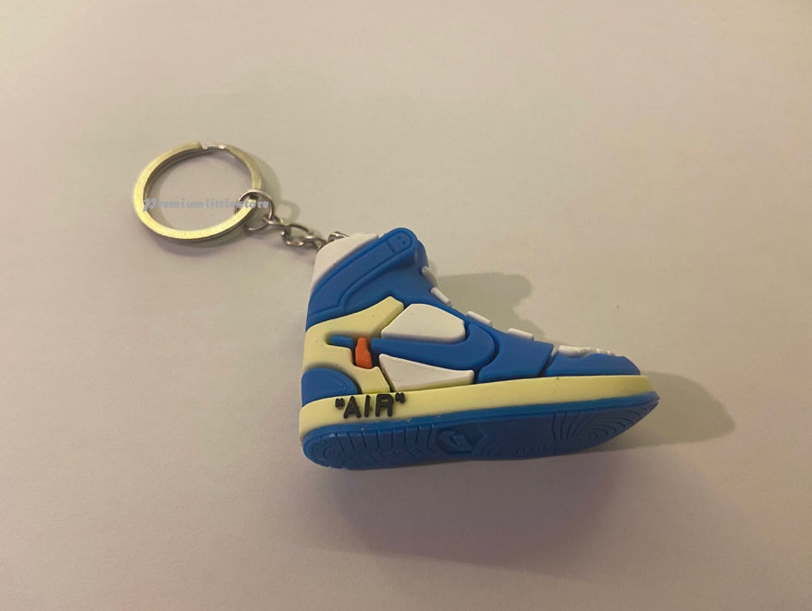 Cool Shoe Keyring Blue Jordan 1 Sneaker Keyring 3D Silicone AJ Etsy