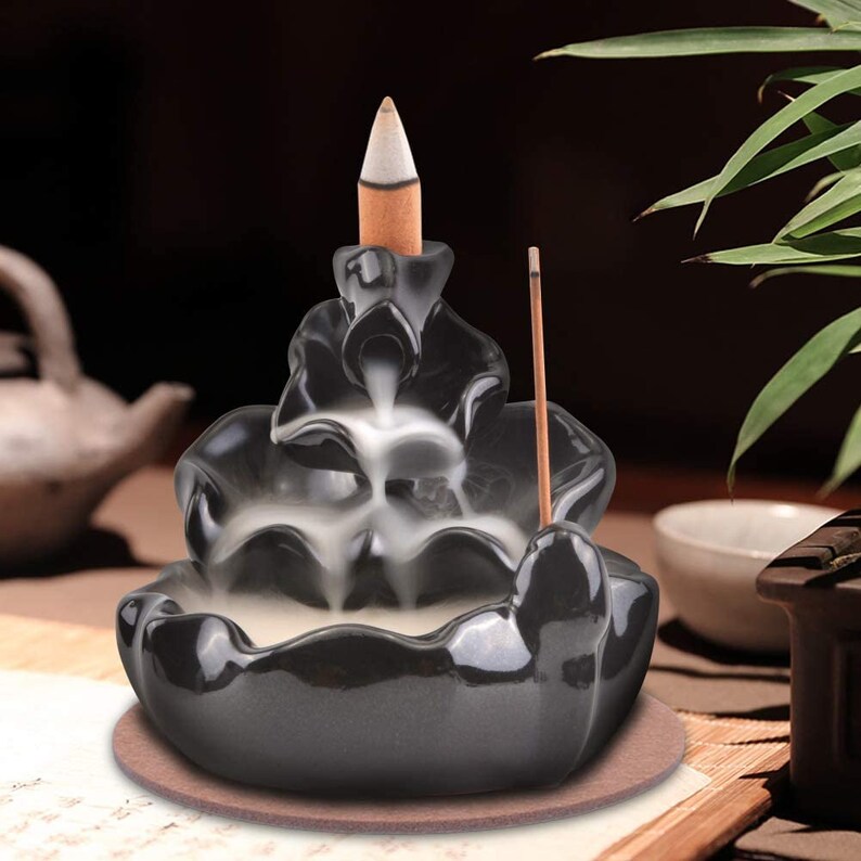 Ceramic Waterfall Backflow Smoke Incense Burner Aromatherapy Etsy