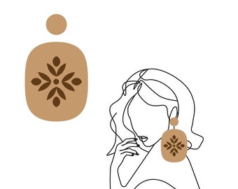 Boho Embossed Unique Cutter Set| Classic Dangle Earring Cutter Set (2 Piece Set) | Unique Earring Clay Cutter Set