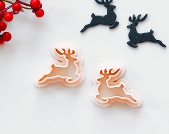Reindeer Polymer Clay Cutters| 2024 Winter Christmas Earring Clay Cutter | Winter Holiday Festive Season Cutters